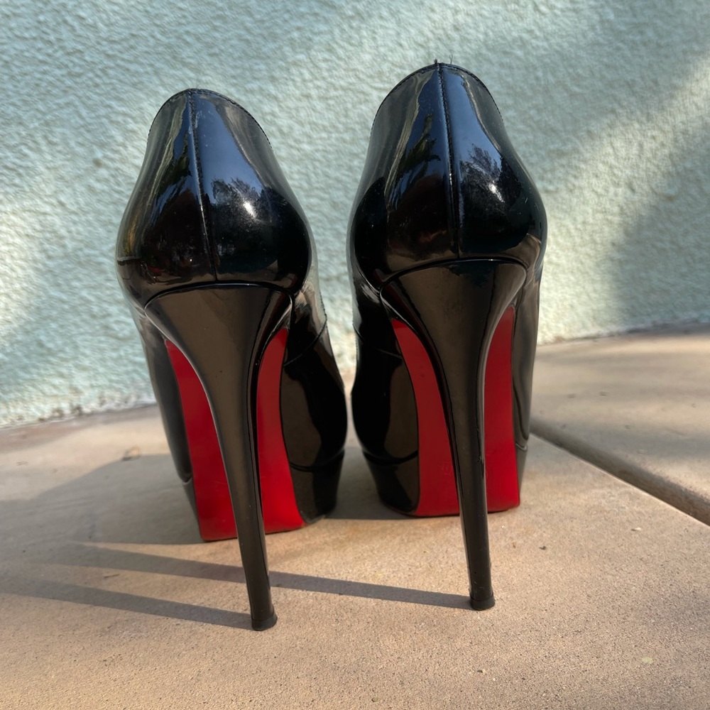 Christian Louboutin Black Bianca 120 Patent Pumps